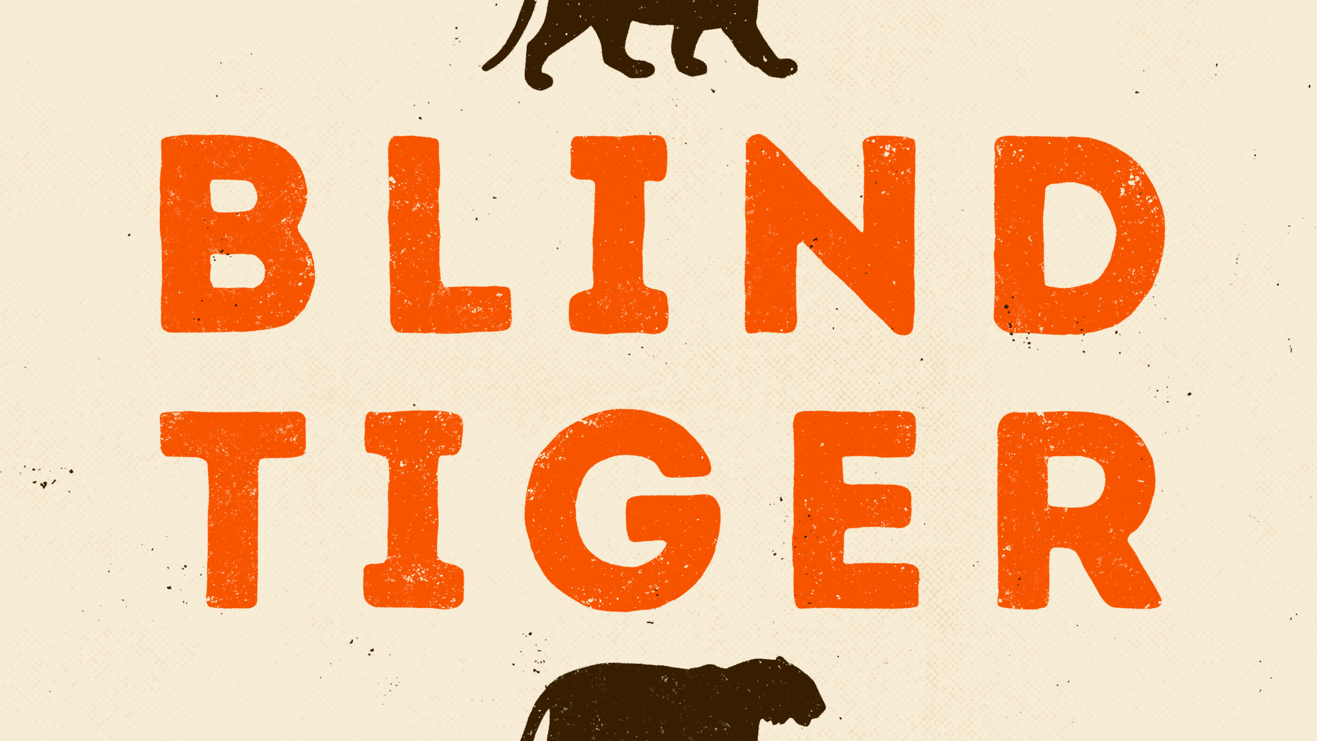 Sacked type with cropped tiger silhouettes