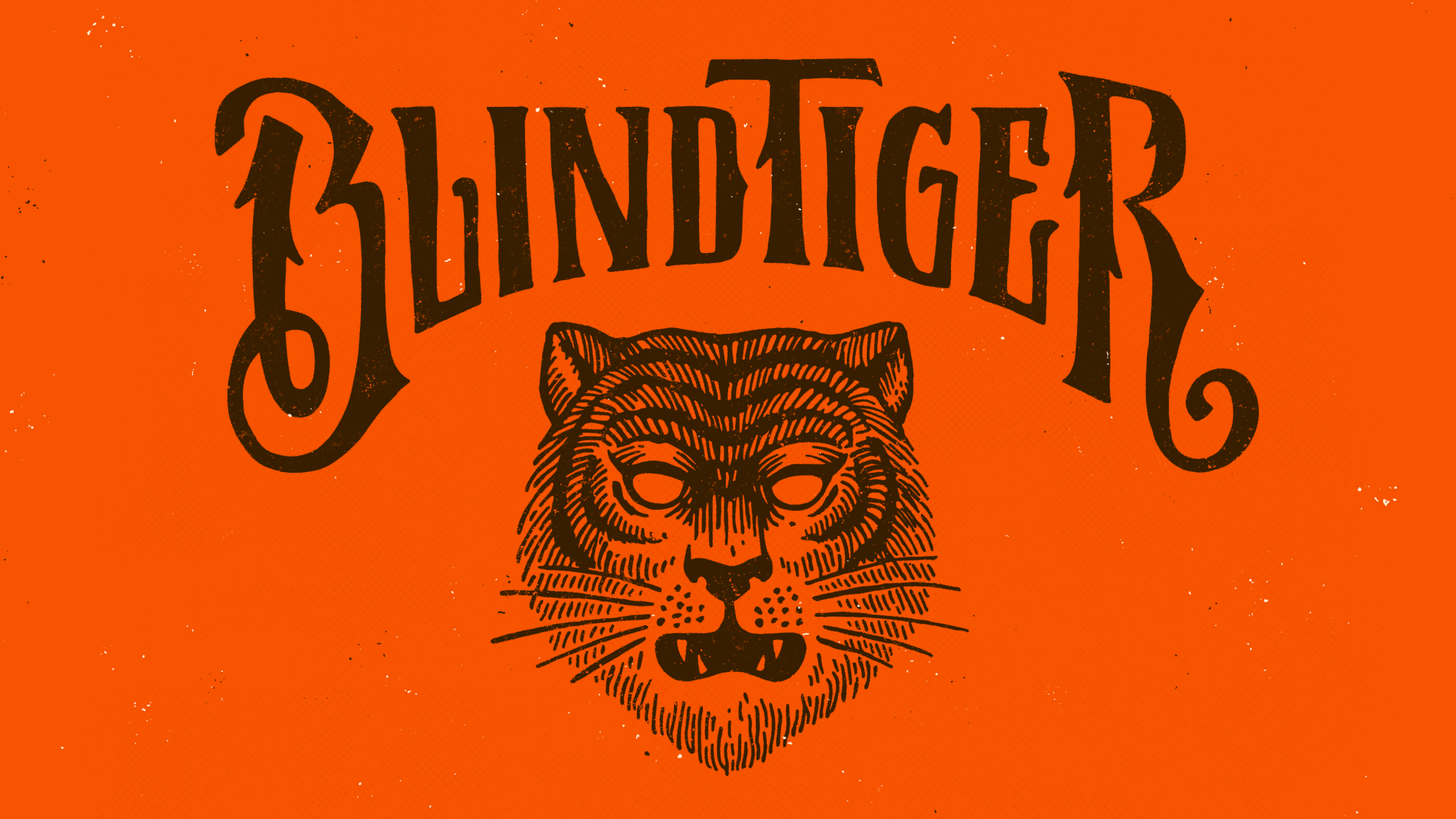 Type paired with tiger illustration