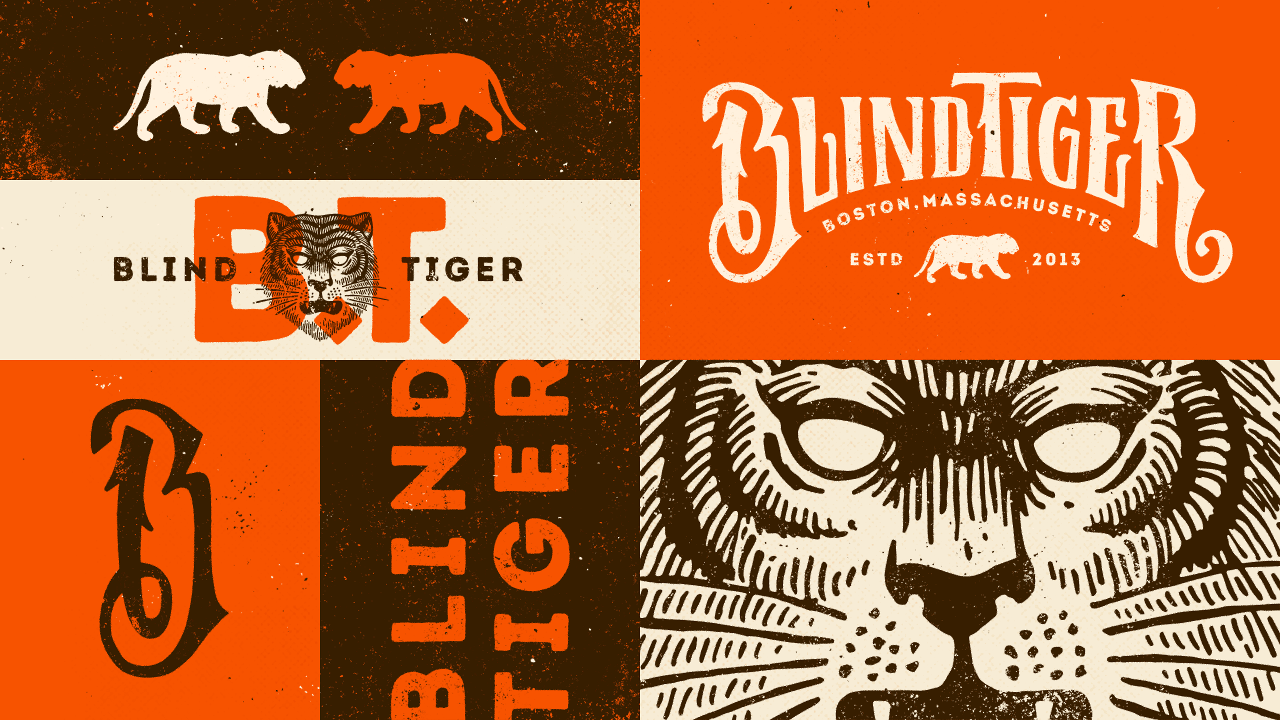Montage of Blind Tiger graphics