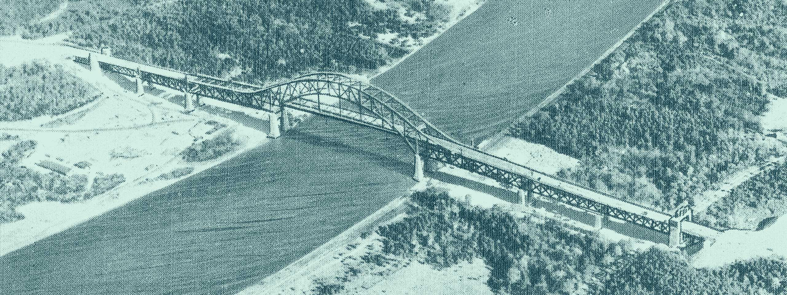 Vintage image of the Bourne Bridge