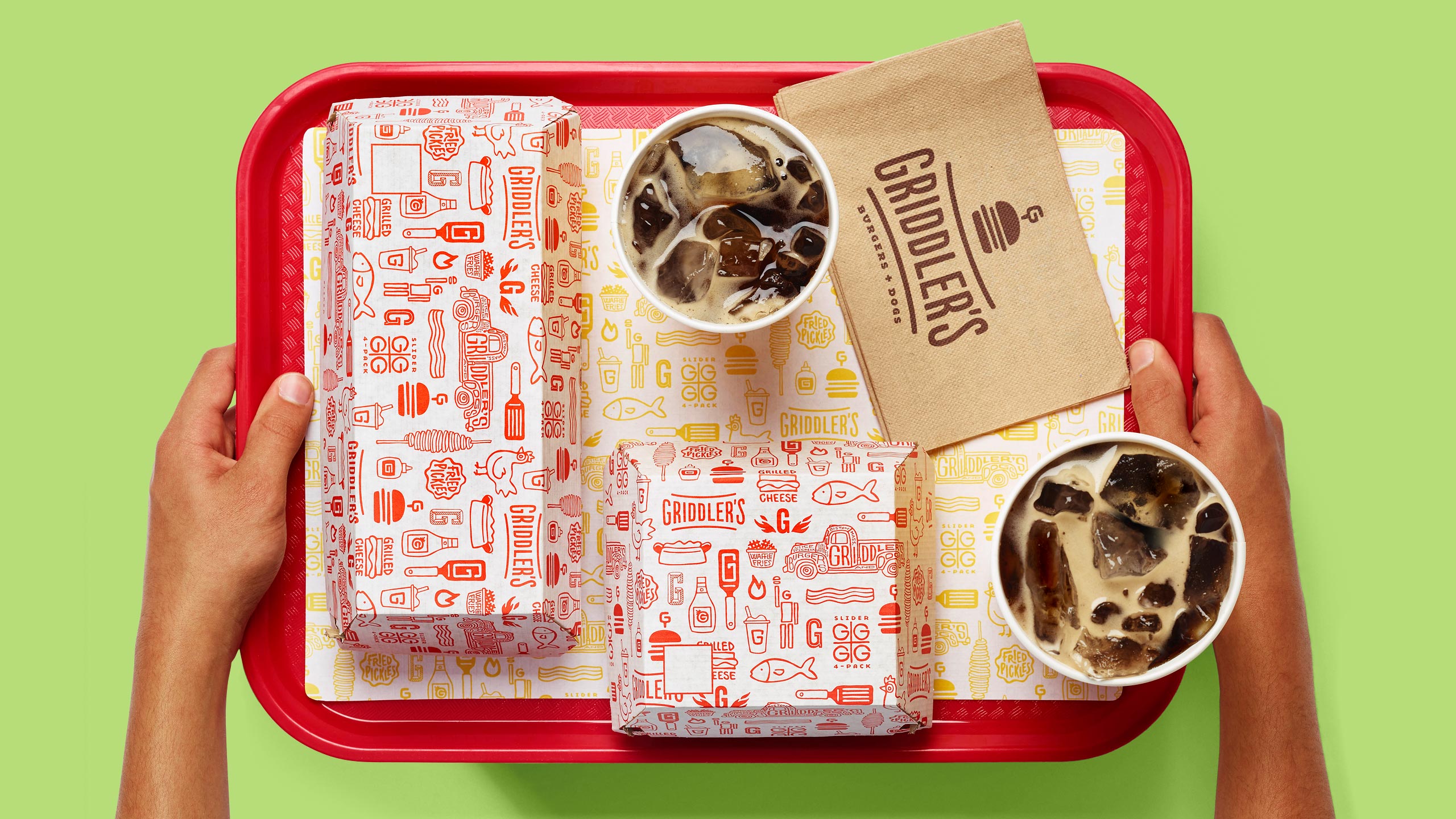 Paper goods on food tray